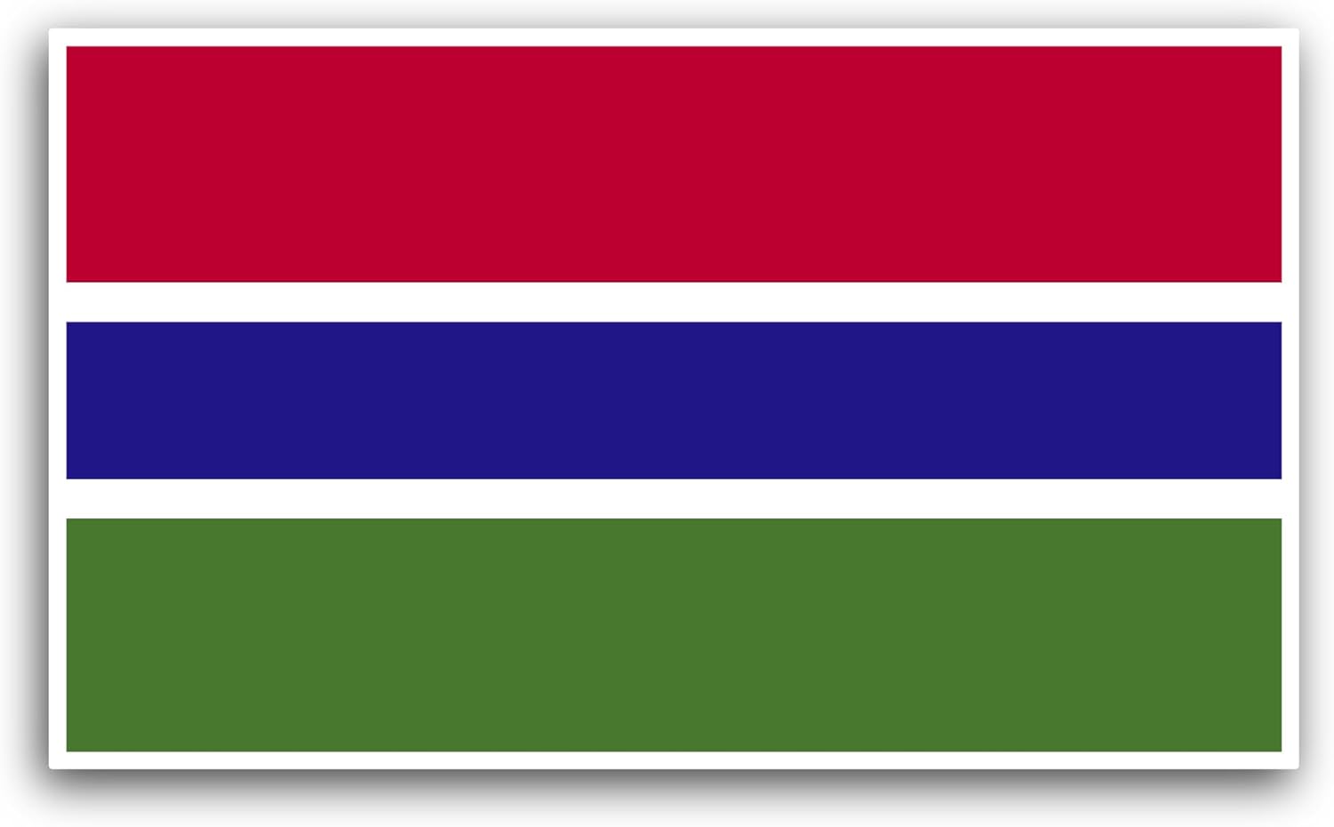 2 (Pieces) 3" and 5" Gambia Flag Sticker, Waterproof Vinyl Decals for Many Purpose Like Cars, Trucks, Laptops, Phones, Windows and More