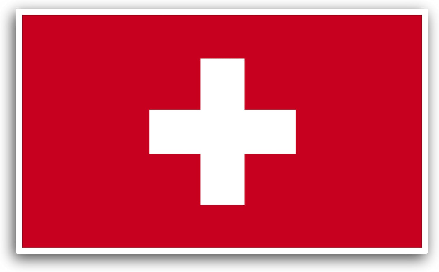 2 (Pieces) 3" and 5" Switzerland Flag Sticker, Waterproof Vinyl Decals for Many Purpose Like Cars, Trucks, Laptops, Phones, Windows and More