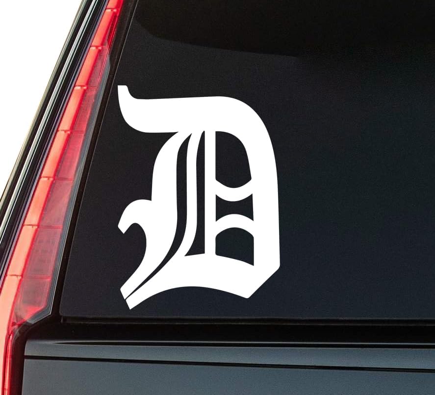 Detr0it Tigers Window Vinyl Decal Sticker 6" (White), Waterproof Vinyl Decals for Many Purpose Like Cars, Trucks, Laptops, Phones, Windows and More