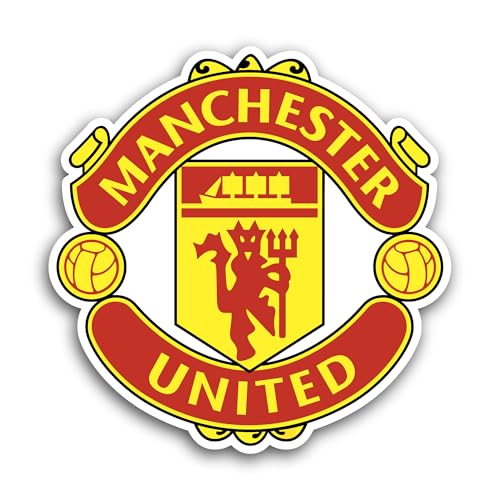 2 (Pieces) 3" and 5" Manch3ster United Sticker, Waterproof Vinyl Decals for Many Purpose Like Cars, 