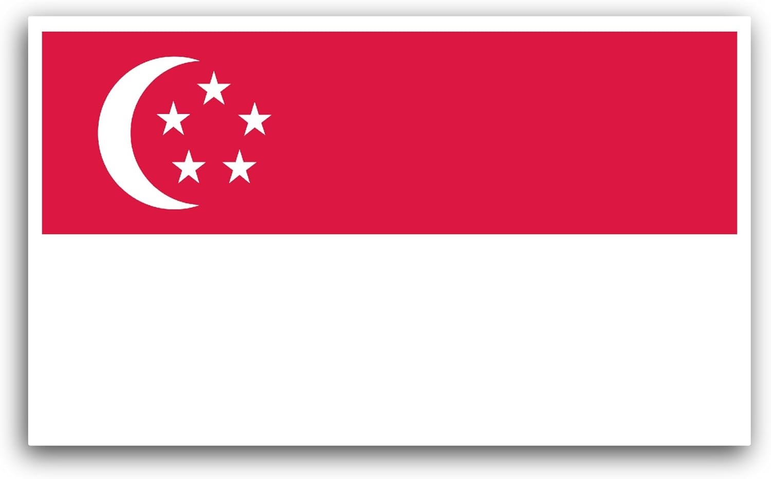2 (Pieces) 3" and 5" Singapore Flag Sticker, Waterproof Vinyl Decals for Many Purpose Like Cars, Trucks, Laptops, Phones, Windows and More
