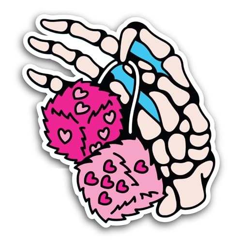 2 (Pieces) 3" and 5" Skeleton Hand Sticker, Waterproof Vinyl Decals for Many Purpose Like Cars, Truc