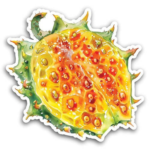 2 (Pieces) 3" and 5" Kiwano Fruit Sticker, Waterproof Vinyl Decals for Many Purpose Like Cars, Truck