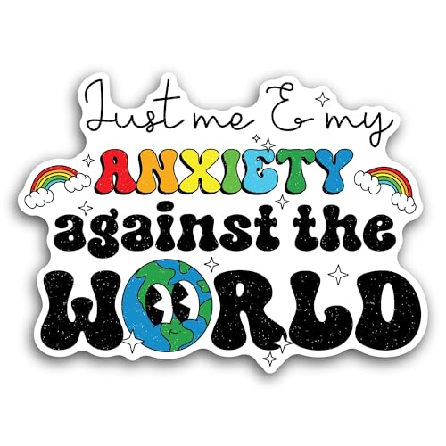 2 (Pieces) 3" and 5" Anxiety Sticker, Waterproof Vinyl Decals for Many Purpose Like Cars, Trucks, La