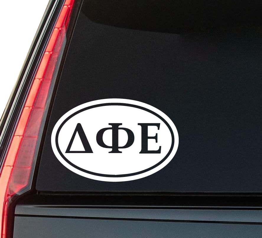 Lambda Phi Epsil0n Window Vinyl Decal Sticker 6" (White), Waterproof Vinyl Decals for Many Purpose Like Cars, Trucks, Laptops, Phones, Windows and More