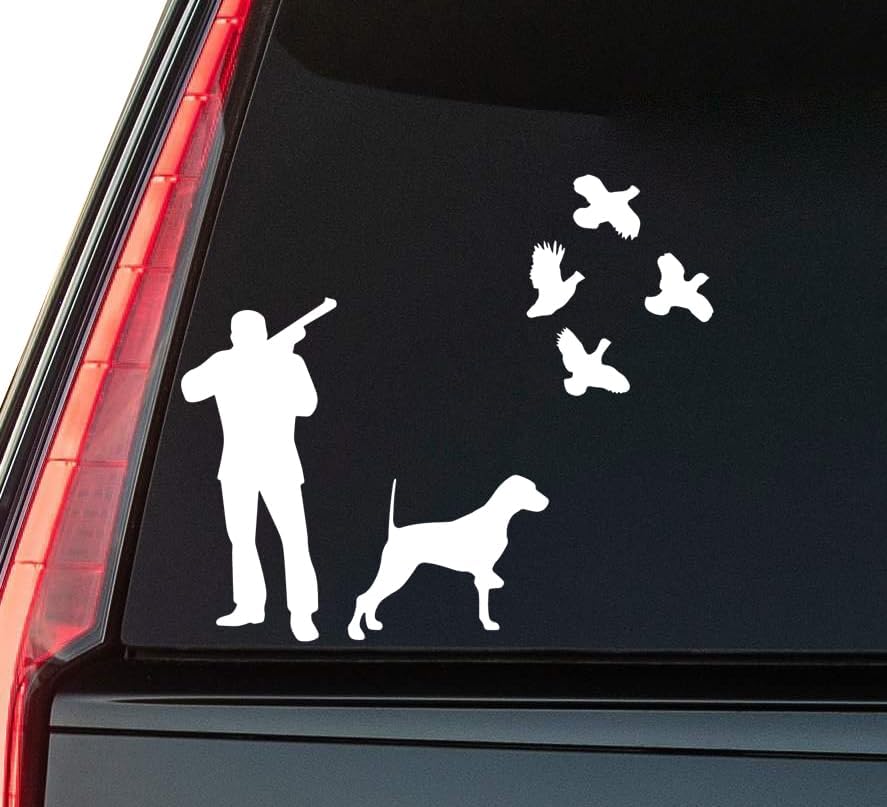 English Pointer Window Vinyl Decal Sticker 6" (White), Waterproof Vinyl Decals for Many Purpose Like Cars, Trucks, Laptops, Phones, Windows and More