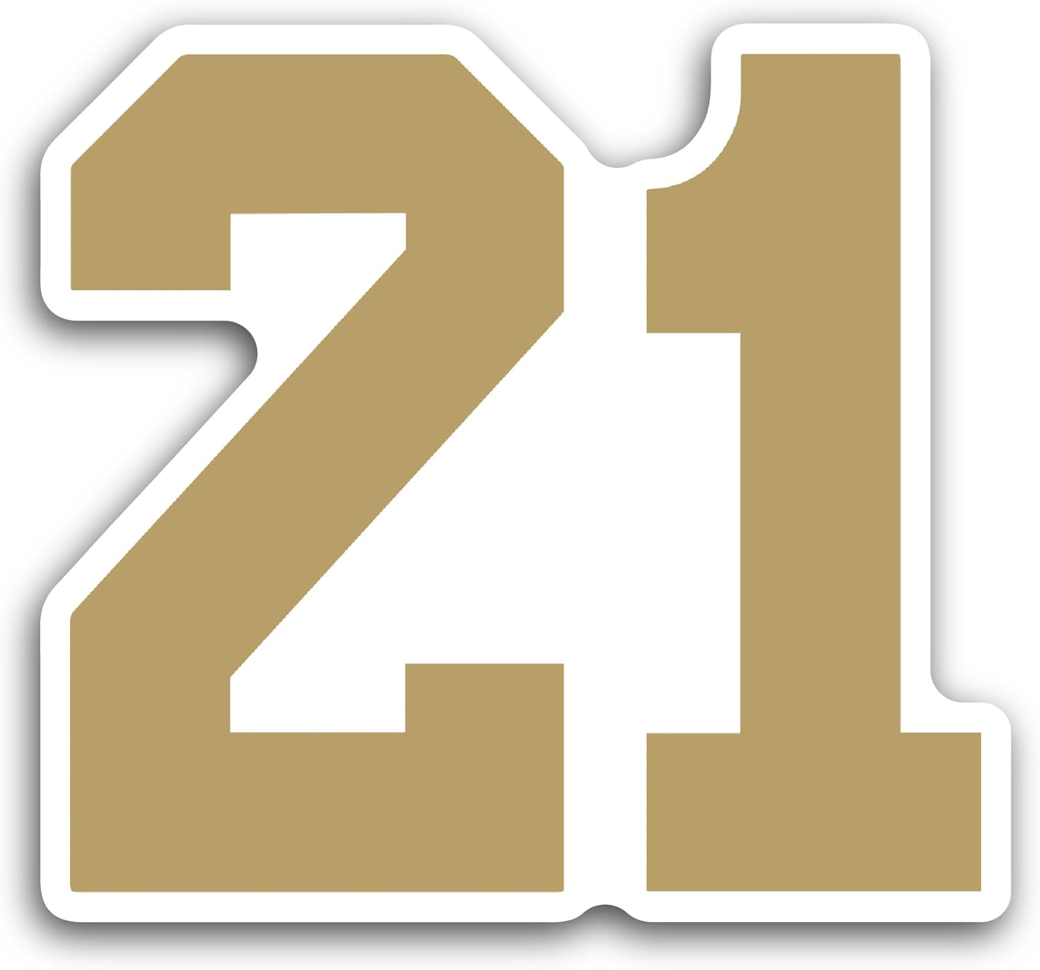 2 (Pieces) 3" and 5" Twenty 0ne Sticker, Waterproof Vinyl Decals for Many Purpose Like Cars, Trucks, Laptops, Phones, Windows and More