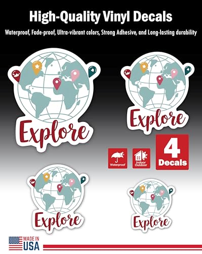 2 (Pieces) 3" and 5" Stickers n Decals Adventures - Motivational Sticker Vinyl Decal Sticker, Waterp