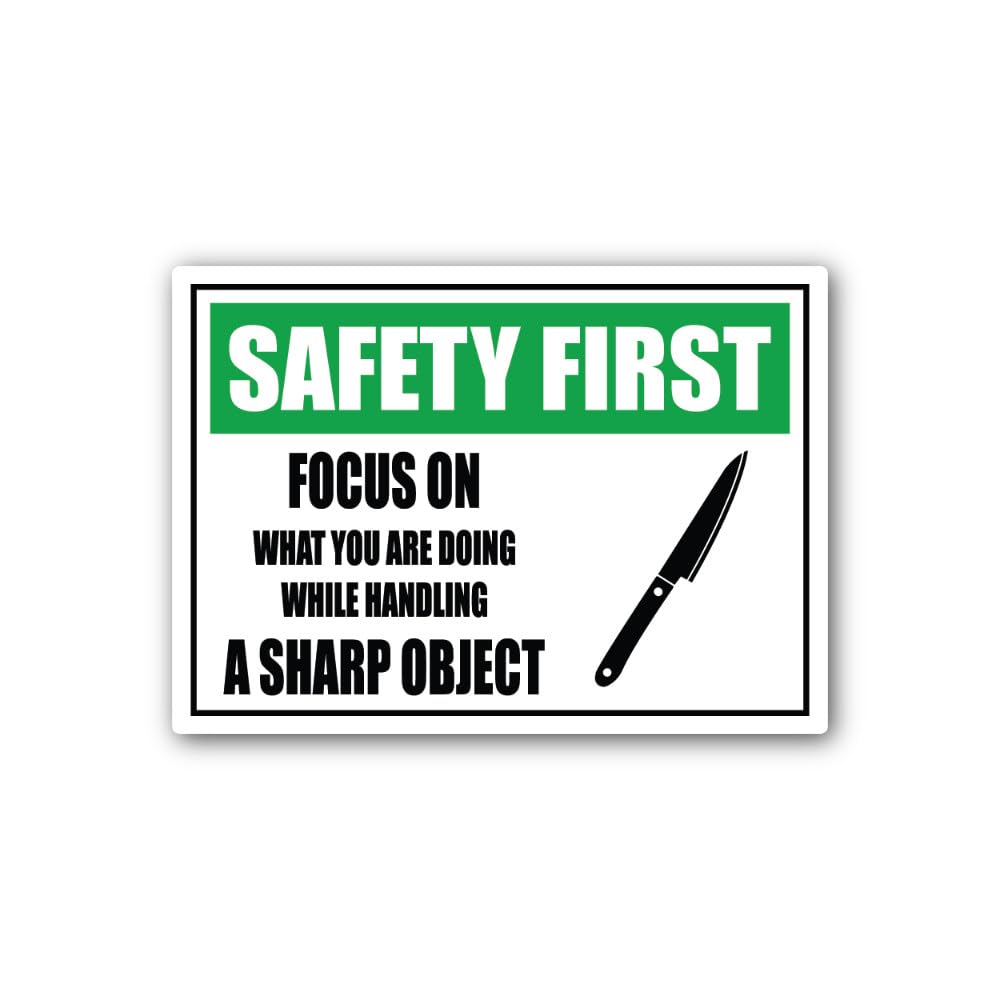 2 (Pieces) 3" and 5" Focus ON What You are Doing While HANDLINGSign Sticker, Waterproof Vinyl Decals
