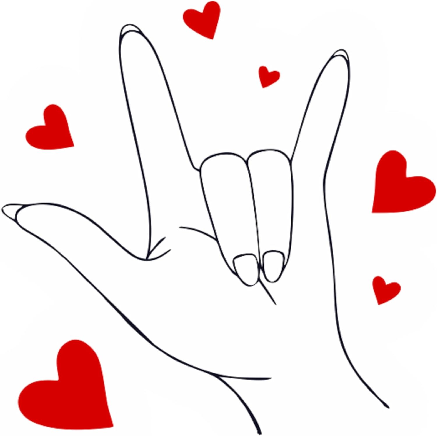 Inspirational Quote I Love You,Hand Sign Motivational Sticker Vinyl Decal Motivation Stickers- 5" Vinyl Sticker Waterproof