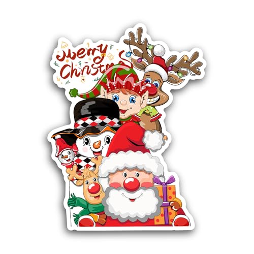 2 (Pieces) 3" and 5" Christmas Characters Sticker, Waterproof Vinyl Decals for Many Purpose Like Car
