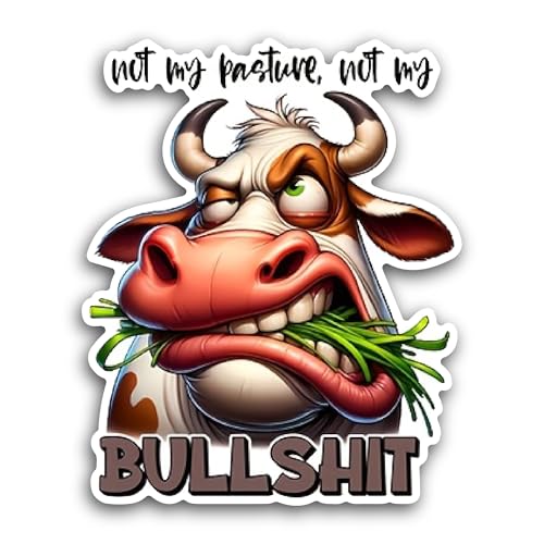 2 (Pieces) 3" and 5" Not My Pasture Sticker, Waterproof Vinyl Decals for Many Purpose Like Cars, Tru