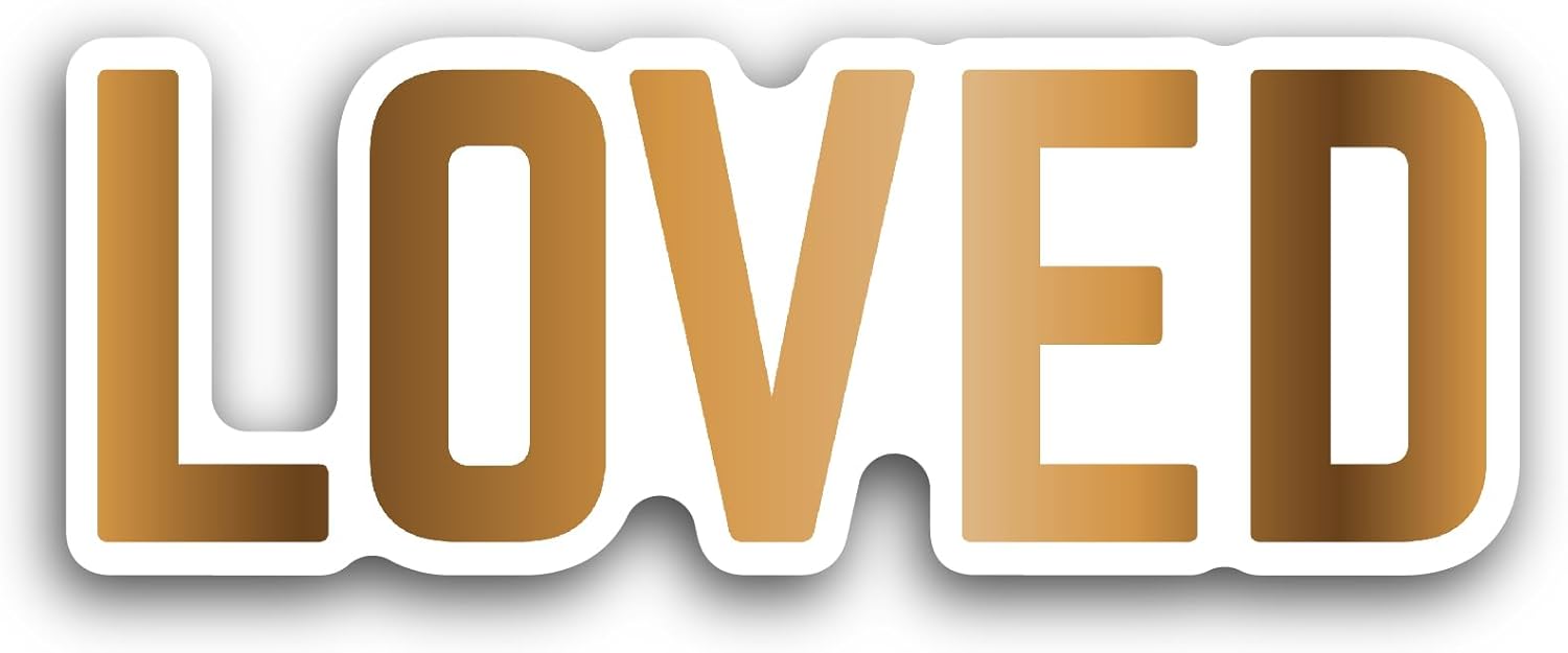 2 (Pieces) 3" and 5" Loved Sticker, Waterproof Vinyl Decals for Many Purpose Like Cars, Trucks, Laptops, Phones, Windows and More
