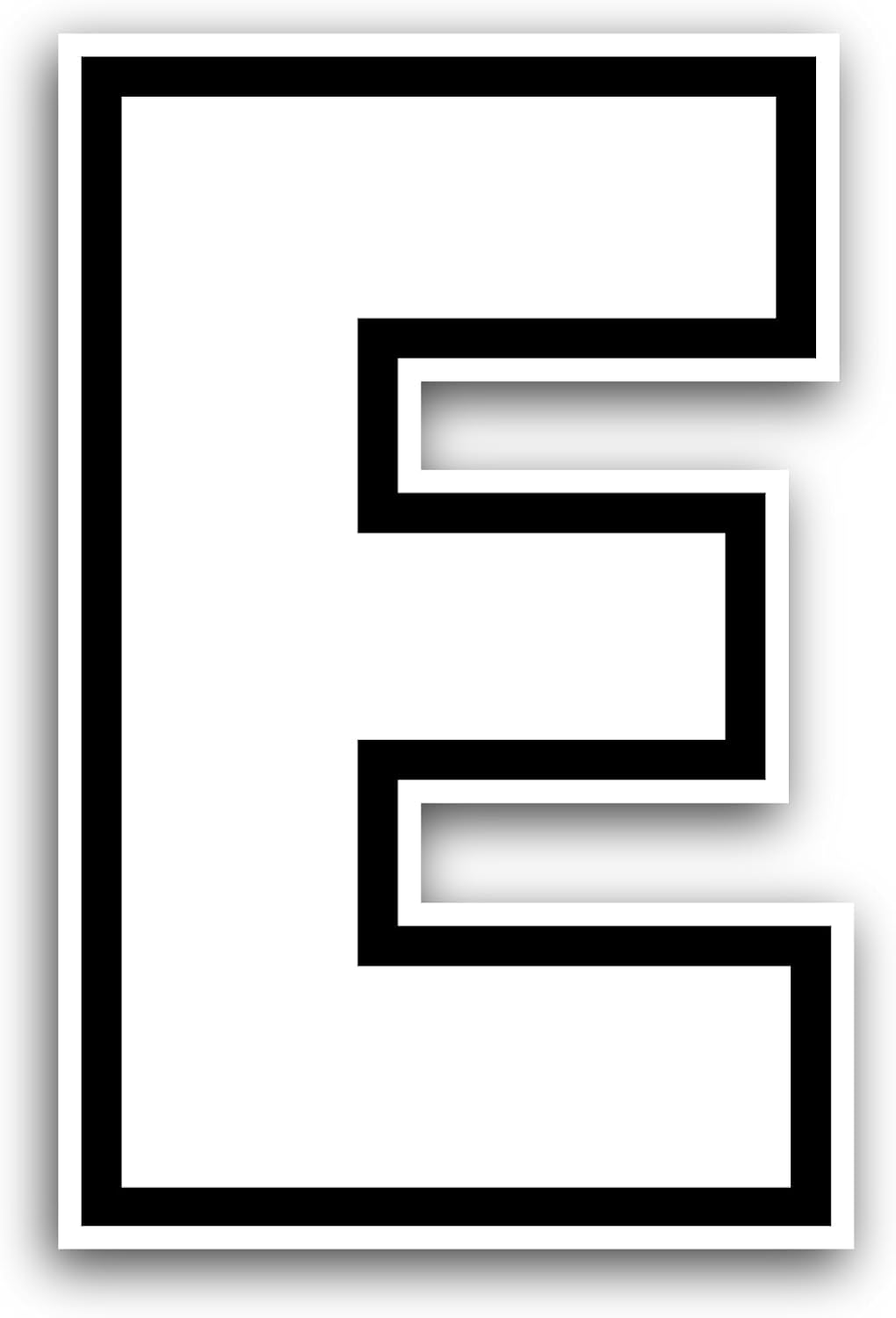 2 (Pieces) 3" and 5" Letter E Sticker, Waterproof Vinyl Decals for Many Purpose Like Cars, Trucks, Laptops, Phones, Windows and More