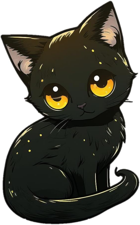 Inspirational Quote "Black Cat With Glowing Eyes" Motivational Sticker Vinyl Decal Motivation Stickers- 5" Vinyl Sticker Waterproof