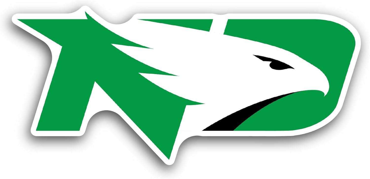 2 (Pieces) 3" and 5" North Dak0ta Fighting Hawks Sticker, Waterproof Vinyl Decals for Many Purpose Like Cars, Trucks, Laptops, Phones, Windows and More