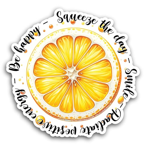 2 (Pieces) 3" and 5" Squeeze The Day Sticker, Waterproof Vinyl Decals for Many Purpose Like Cars, Tr