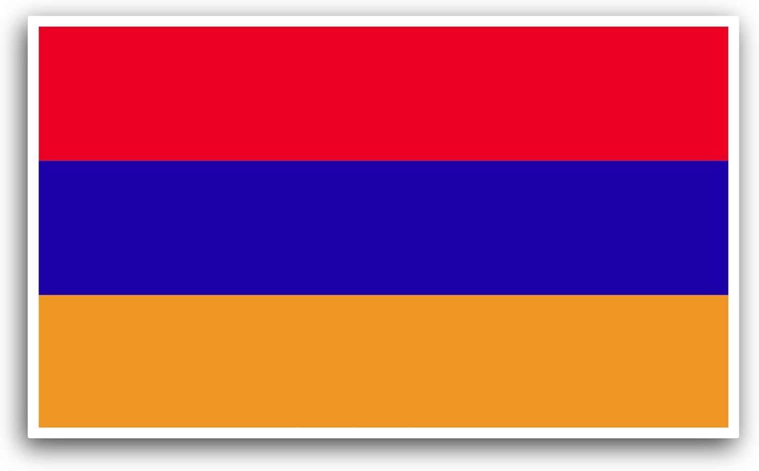 2 (Pieces) 3" and 5" Armenia Flag Sticker, Waterproof Vinyl Decals for Many Purpose Like Cars, Trucks, Laptops, Phones, Windows and More