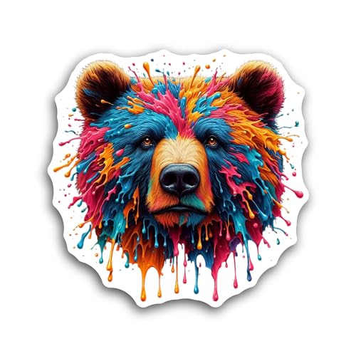 2 (Pieces) 3" and 5" Bear Head Sticker, Waterproof Vinyl Decals for Many Purpose Like Cars, Trucks, 