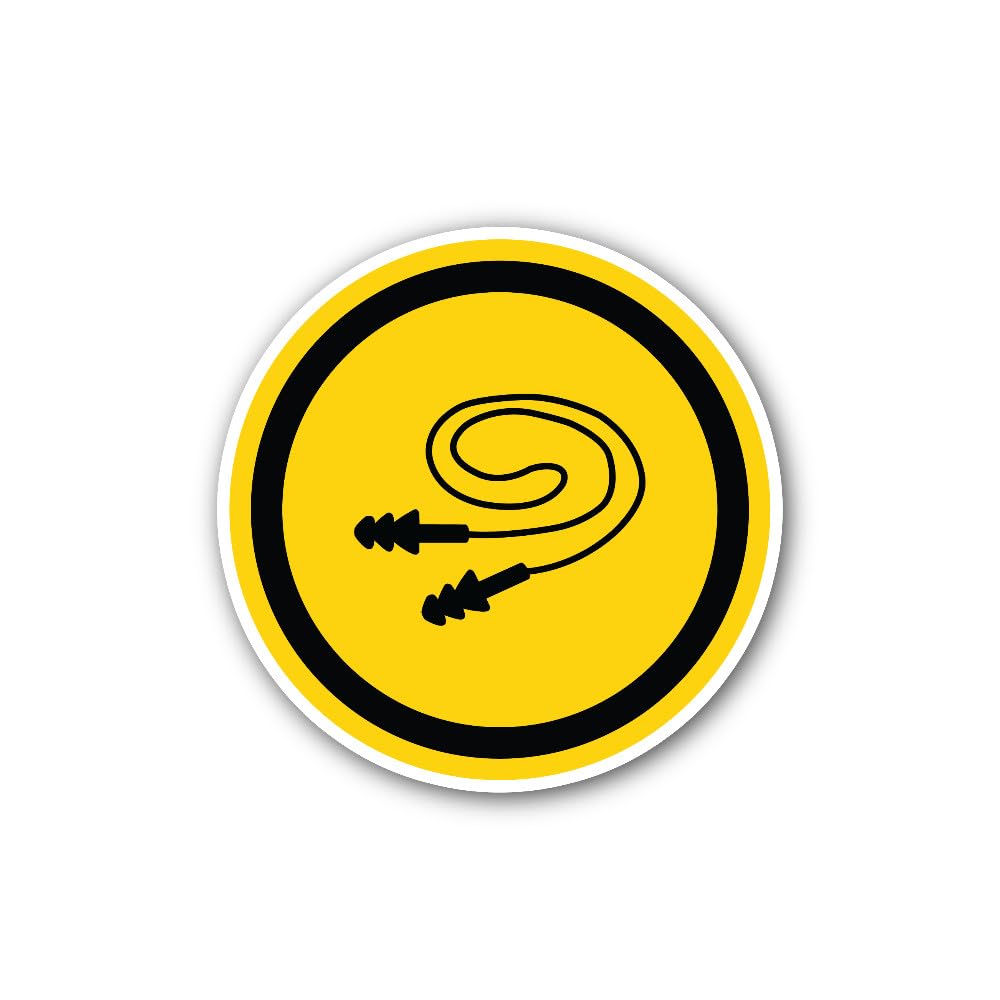 2 (Pieces) 3" and 5" Earplugs Symbol Sticker, Waterproof Vinyl Decals for Many Purpose Like Cars, Tr