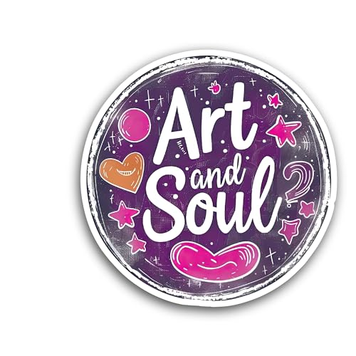 2 (Pieces) 3" and 5" Art and Soul Sticker, Waterproof Vinyl Decals for Many Purpose Like Cars, Truck