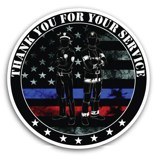 2 (Pieces) 3" and 5" Thankyou for Your Service Sticker, Waterproof Vinyl Decals for Many Purpose Lik