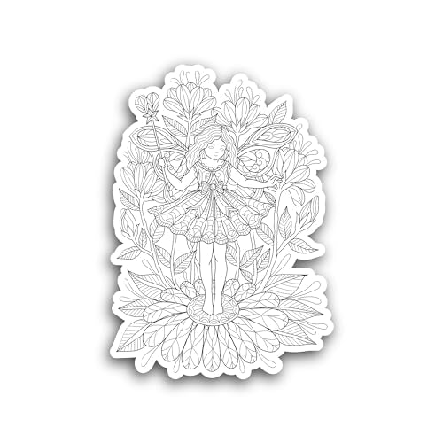 2 (Pieces) 3" and 5" Hand Drawing Angel Sticker, Waterproof Vinyl Decals for Many Purpose Like Cars,