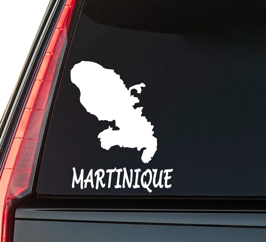 Martinique Text Window Vinyl Decal Sticker 6" (White), Waterproof Vinyl Decals for Many Purpose Like Cars, Trucks, Laptops, Phones, Windows and More