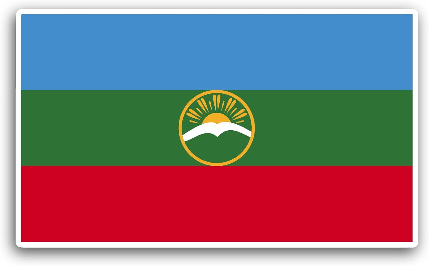 2 (Pieces) 3" and 5" Karachay - Cherkessia Flag Sticker, Waterproof Vinyl Decals for Many Purpose Like Cars, Trucks, Laptops, Phones, Windows and More
