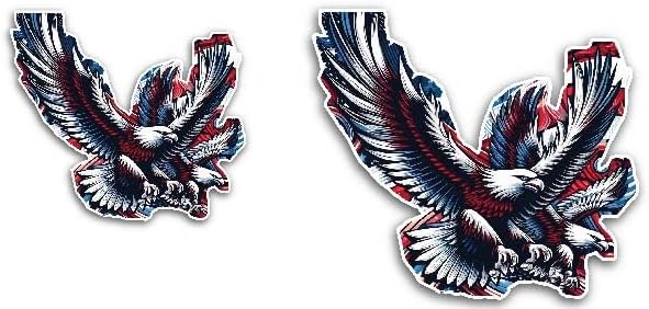 2 (Pieces) 3" and 5" Eagle Open Wings Decal Sticker, Waterproof Vinyl Decals for Many Purpose Like Cars, Trucks, Laptops, Phones, Windows and More
