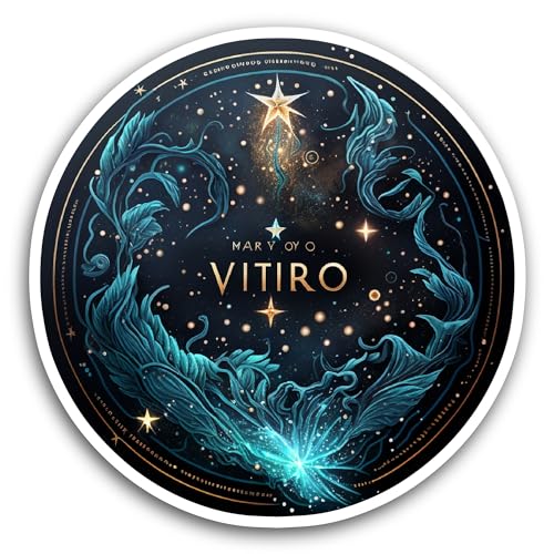 2 (Pieces) 3" and 5" Beautiful Mystic Symbols with Star Sticker, Waterproof Vinyl Decals for Many Pu