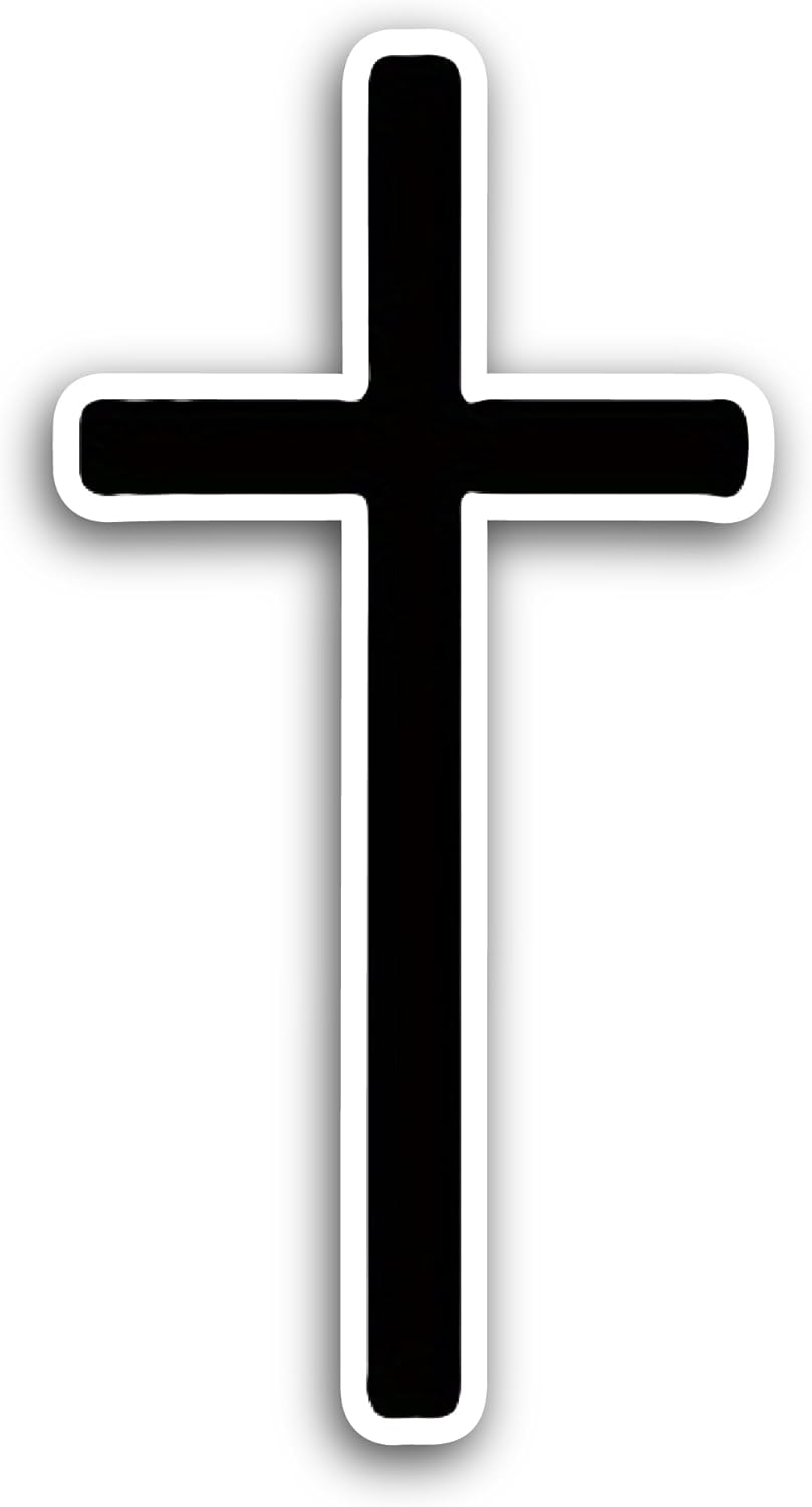 2 (Pieces) 3" and 5" Christian Cross Sticker, Waterproof Vinyl Decals for Many Purpose Like Cars, Trucks, Laptops, Phones, Windows and More