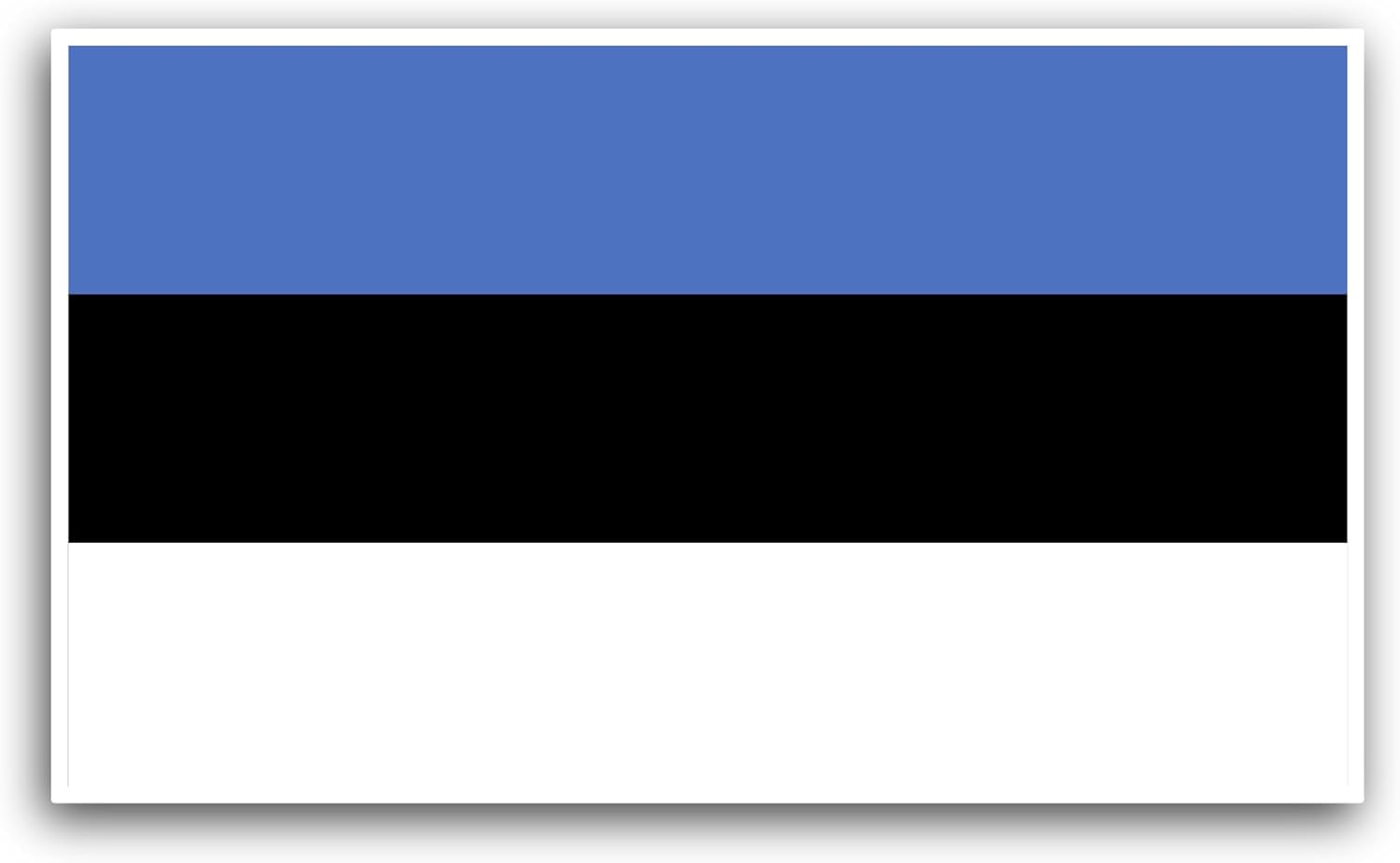 2 (Pieces) 3" and 5" Estonia Flag Sticker, Waterproof Vinyl Decals for Many Purpose Like Cars, Trucks, Laptops, Phones, Windows and More