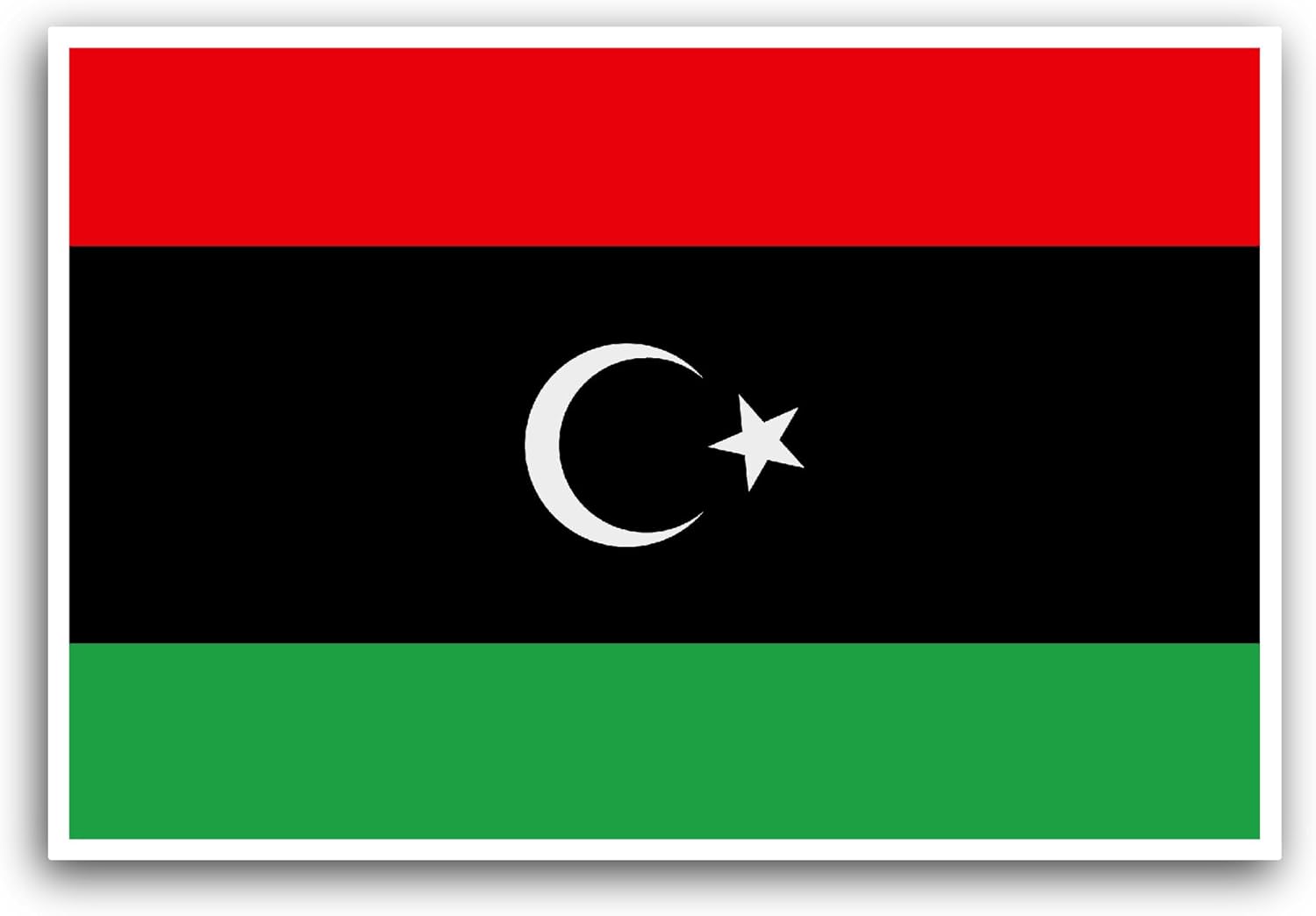 2 (Pieces) 3" and 5" Libya Flag Sticker, Waterproof Vinyl Decals for Many Purpose Like Cars, Trucks, Laptops, Phones, Windows and More