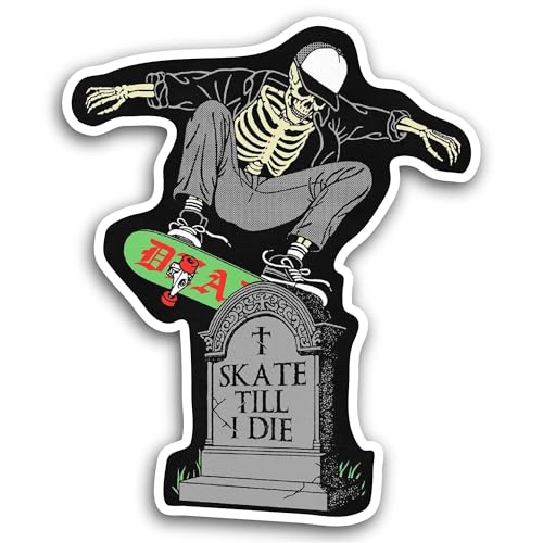 2 (Pieces) 3" and 5" Skate Till I Die Sticker, Waterproof Vinyl Decals for Many Purpose Like Cars, T