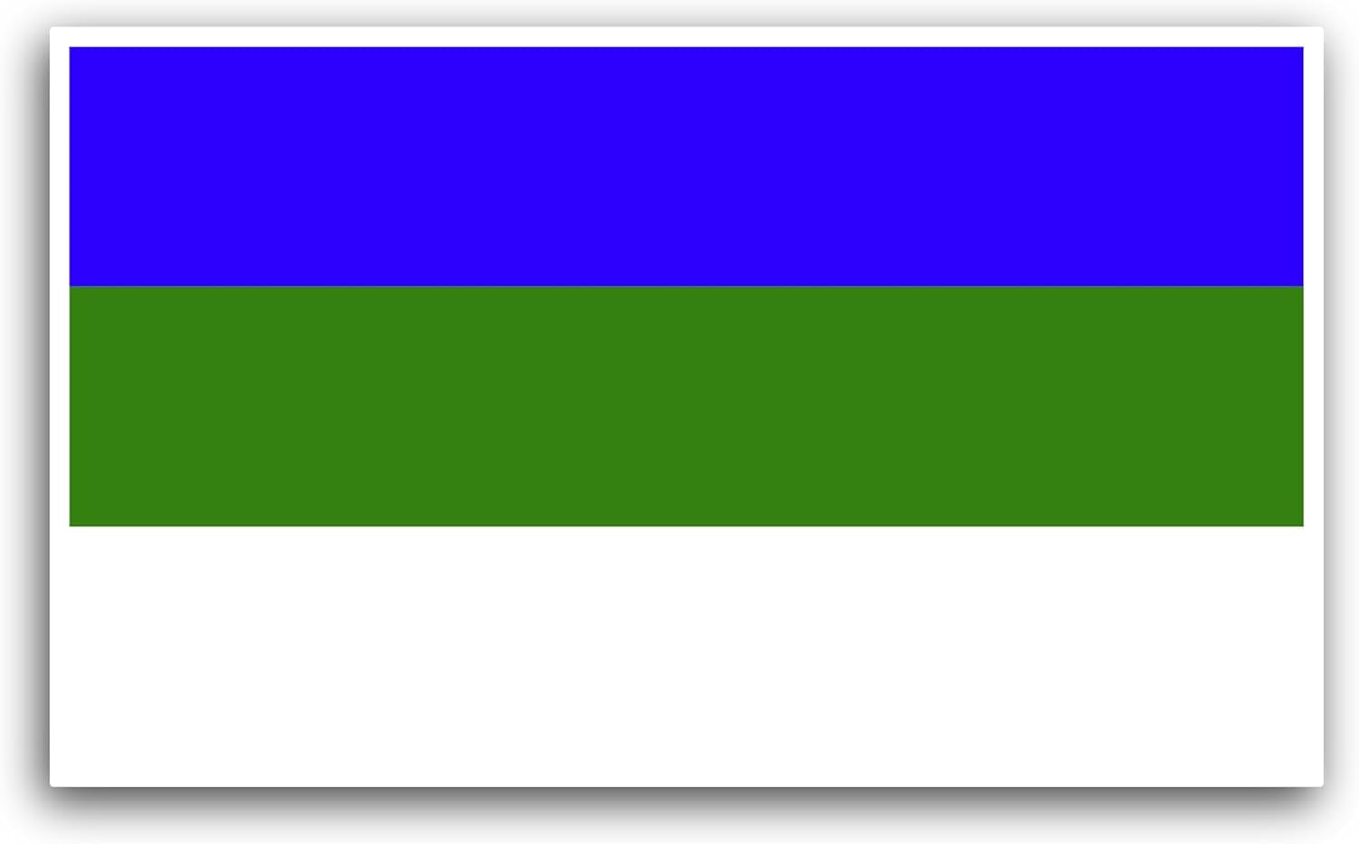 2 (Pieces) 3" and 5" Komi Flag Sticker, Waterproof Vinyl Decals for Many Purpose Like Cars, Trucks, Laptops, Phones, Windows and More