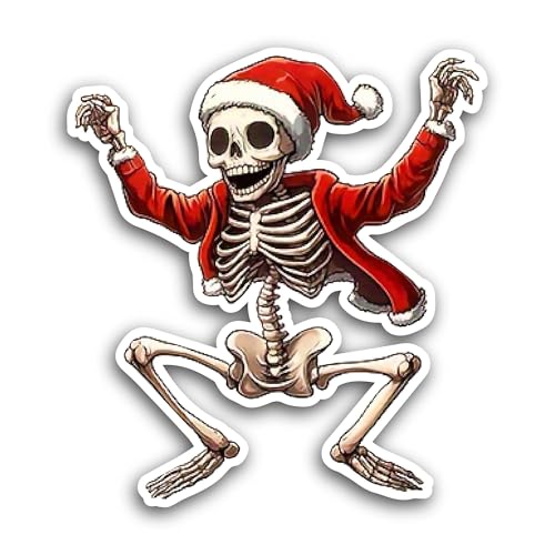 2 (Pieces) 3" and 5" Dancing Skeleton Sticker, Waterproof Vinyl Decals for Many Purpose Like Cars, T