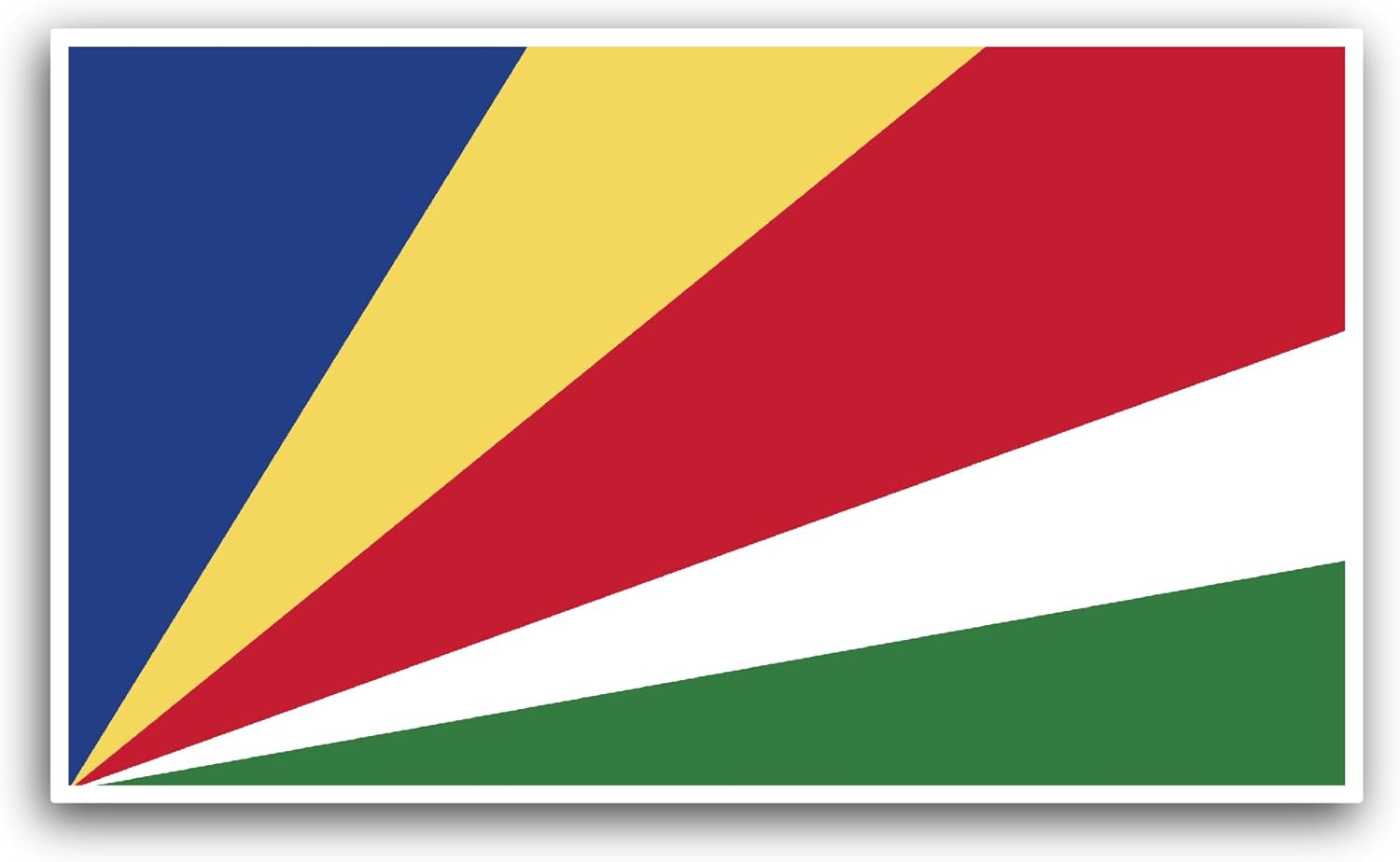 2 (Pieces) 3" and 5" Seychelles Flag Sticker, Waterproof Vinyl Decals for Many Purpose Like Cars, Trucks, Laptops, Phones, Windows and More