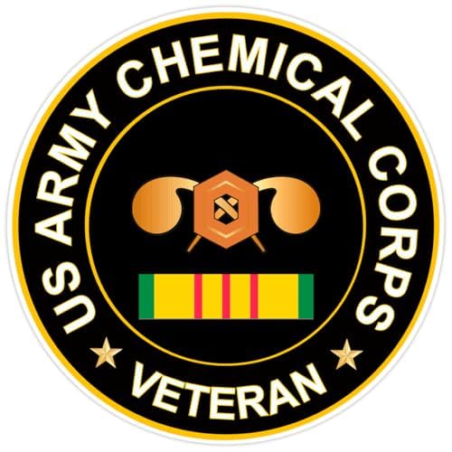 2 (Pieces) 3" and 5" Stickers n Decals Chemical Corps Veteran Sticker Vinyl Decal Sticker, Waterproo