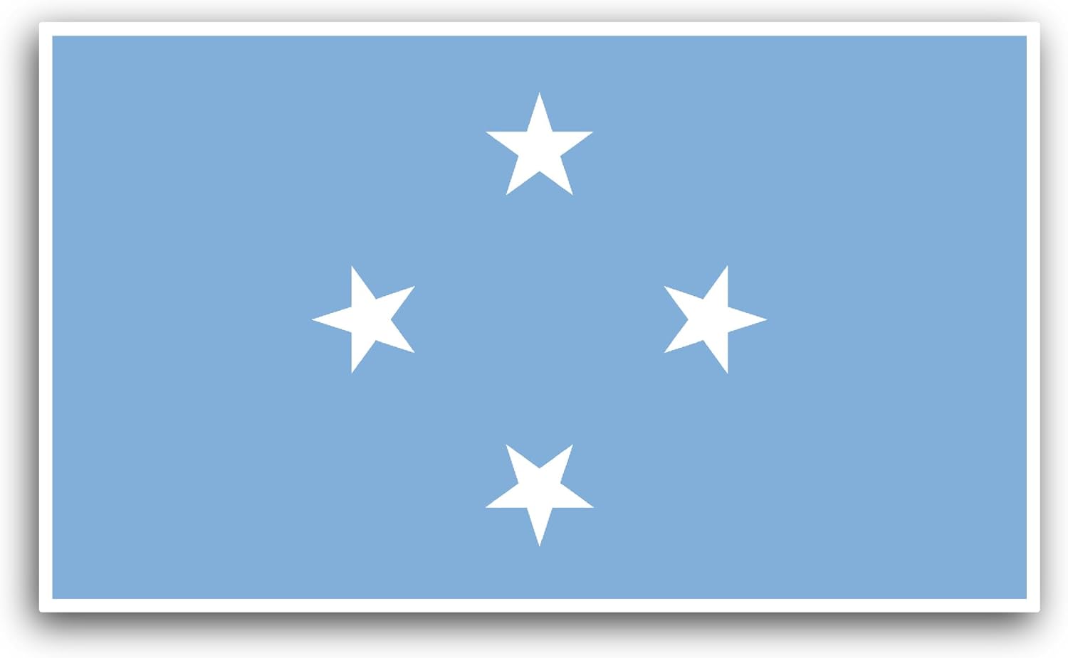 2 (Pieces) 3" and 5" Micronesia,Federated States Flag Sticker, Waterproof Vinyl Decals for Many Purpose Like Cars, Trucks, Laptops, Phones, Windows and More