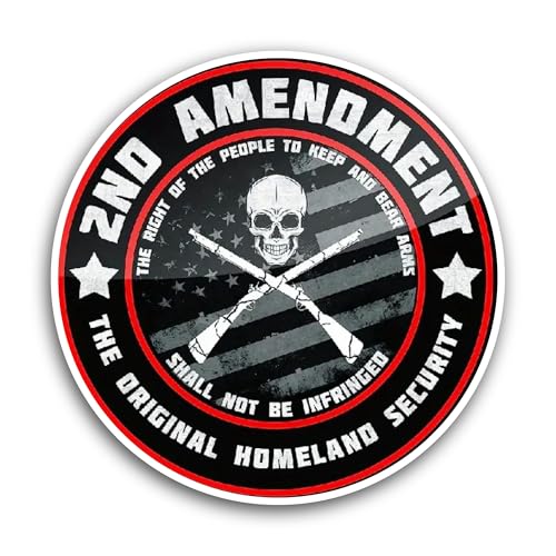 2 (Pieces) 3" and 5" 2nd Amendment Sticker, Waterproof Vinyl Decals for Many Purpose Like Cars, Truc