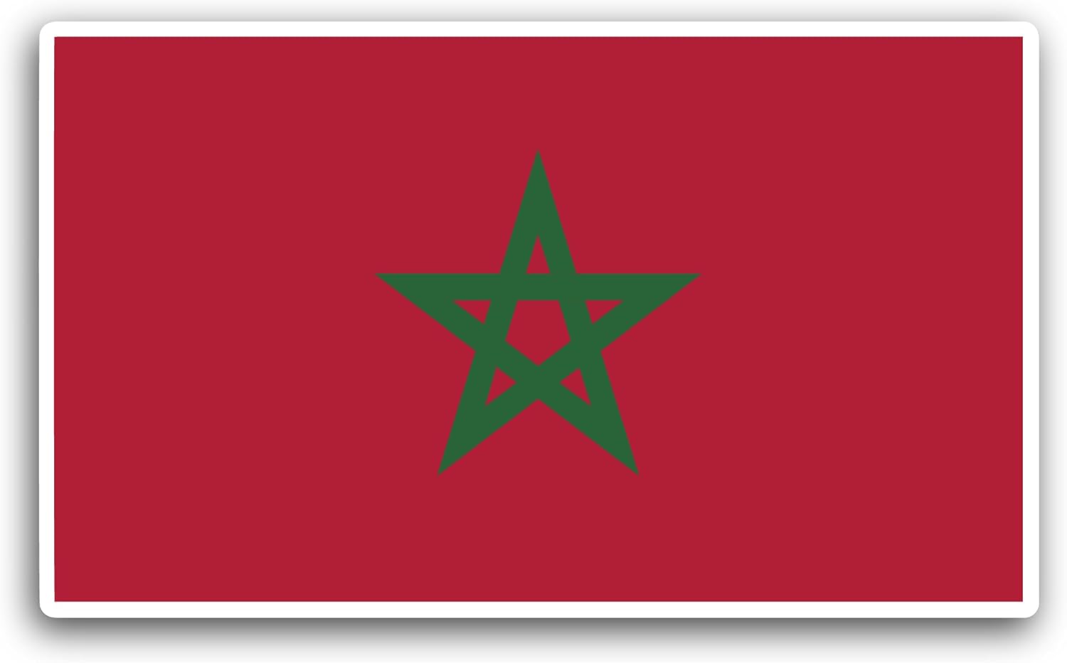 2 (Pieces) 3" and 5" Morocco Flag Sticker, Waterproof Vinyl Decals for Many Purpose Like Cars, Trucks, Laptops, Phones, Windows and More