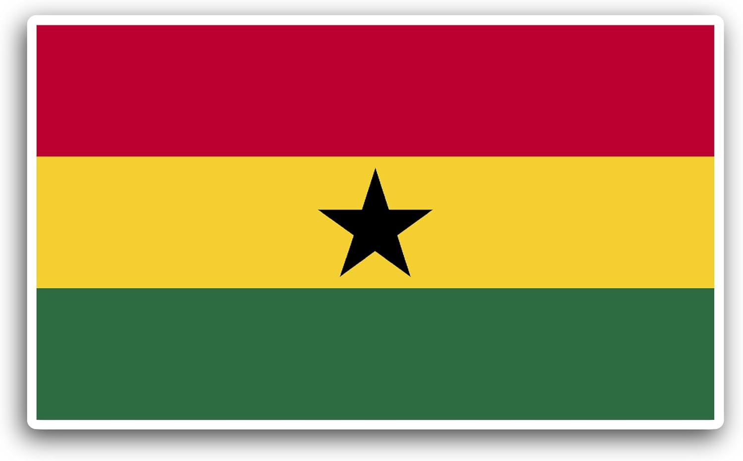 2 (Pieces) 3" and 5" Ghana Flag Sticker, Waterproof Vinyl Decals for Many Purpose Like Cars, Trucks, Laptops, Phones, Windows and More