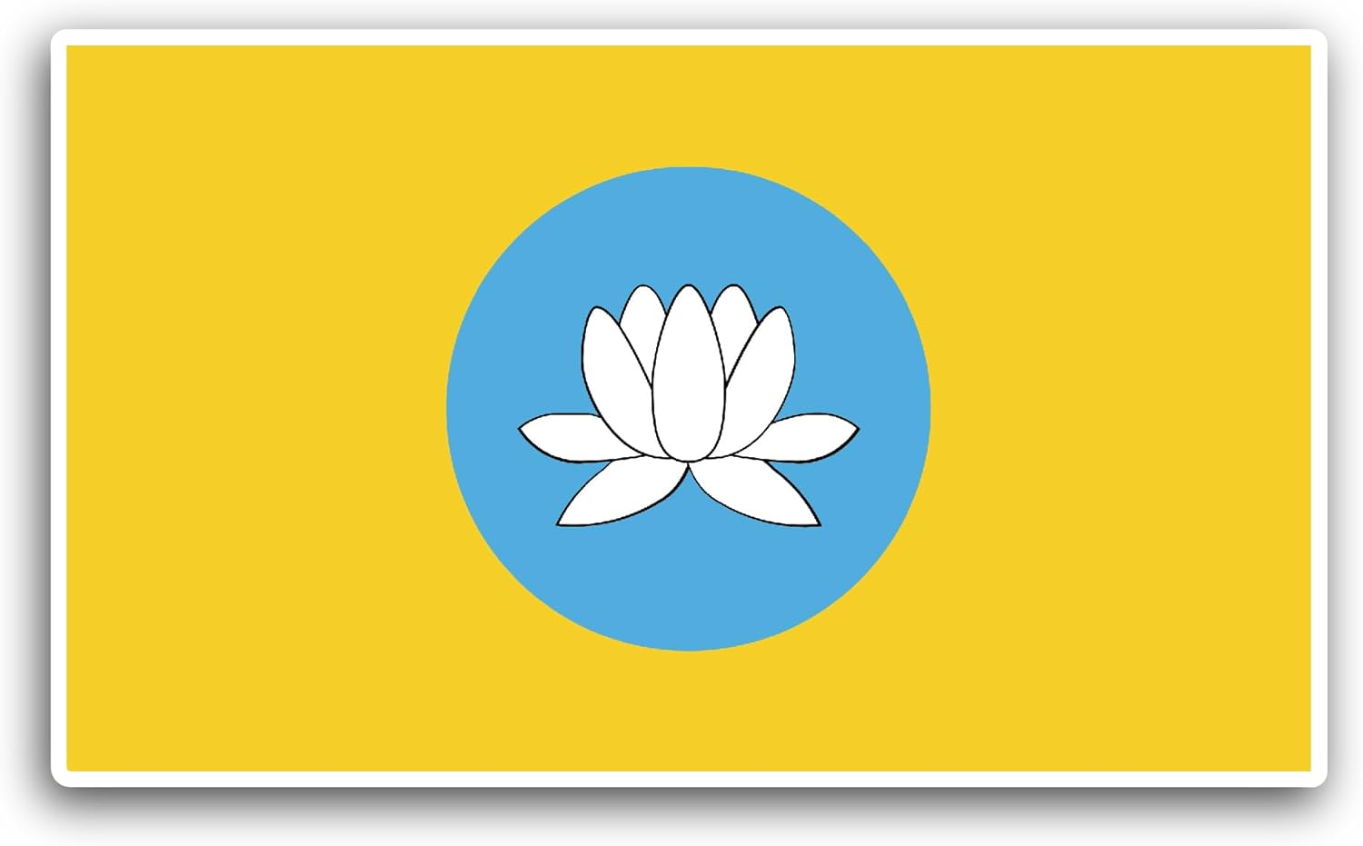 2 (Pieces) 3" and 5" Kalmykia Flag Sticker, Waterproof Vinyl Decals for Many Purpose Like Cars, Trucks, Laptops, Phones, Windows and More