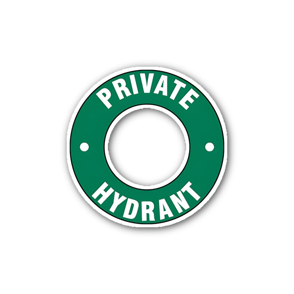 2 (Pieces) 3" and 5" Private fire Hydrant Sign Sticker, Waterproof Vinyl Decals for Many Purpose Lik