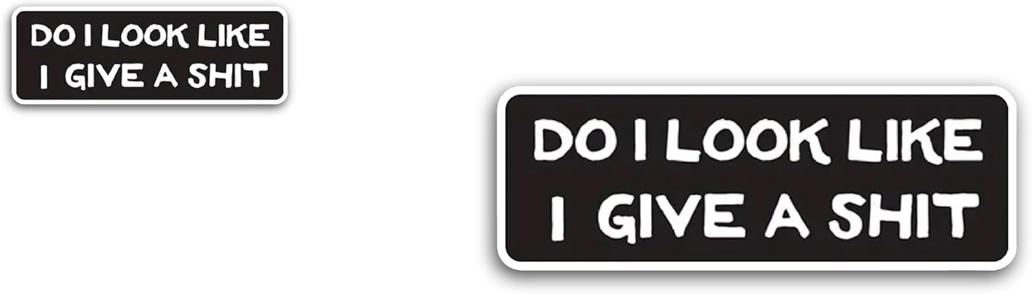 2 (Pieces) 3" and 5" Do I Look Like Sticker, Waterproof Vinyl Decals for Many Purpose Like Cars, Trucks, Laptops, Phones, Windows and More