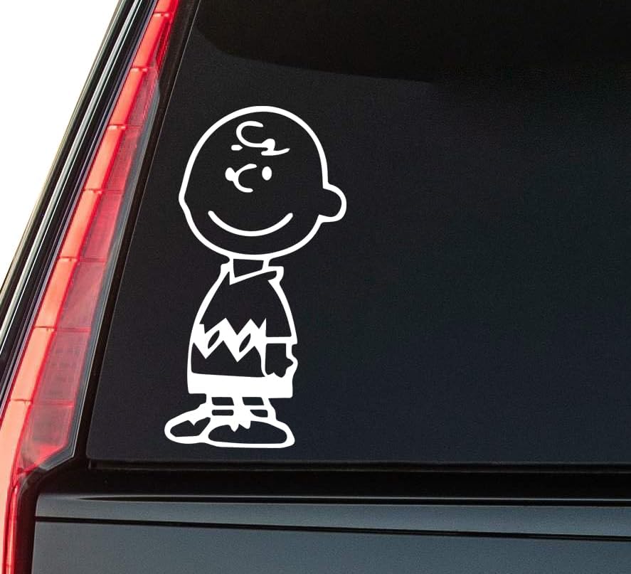 Cartoon Boy Window Vinyl Decal Sticker 6" (White), Waterproof Vinyl Decals for Many Purpose Like Cars, Trucks, Laptops, Phones, Windows and More