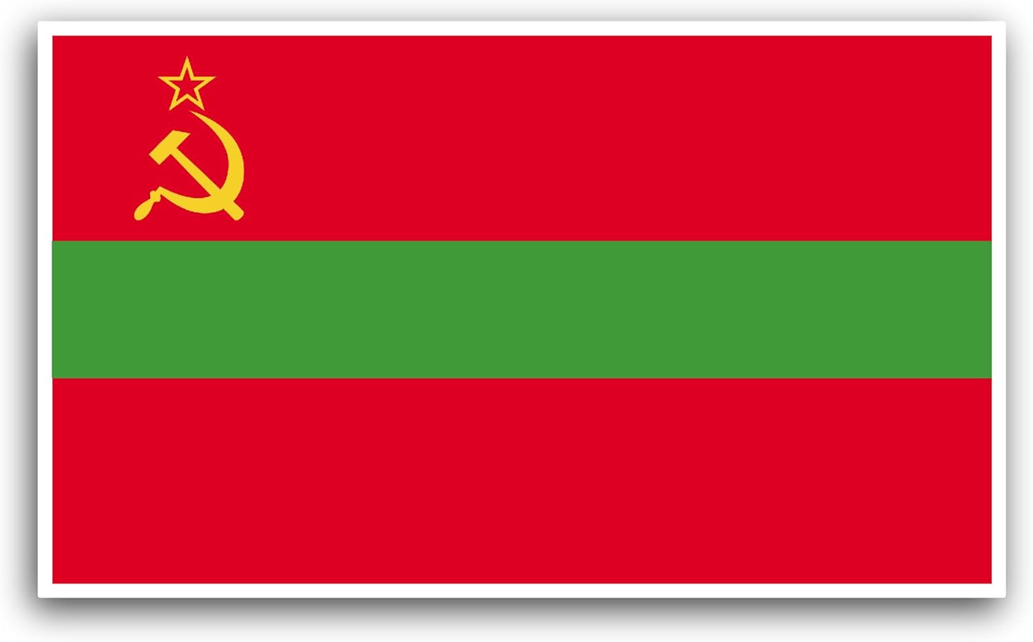 2 (Pieces) 3" and 5" Transnistria Flag Sticker, Waterproof Vinyl Decals for Many Purpose Like Cars, Trucks, Laptops, Phones, Windows and More