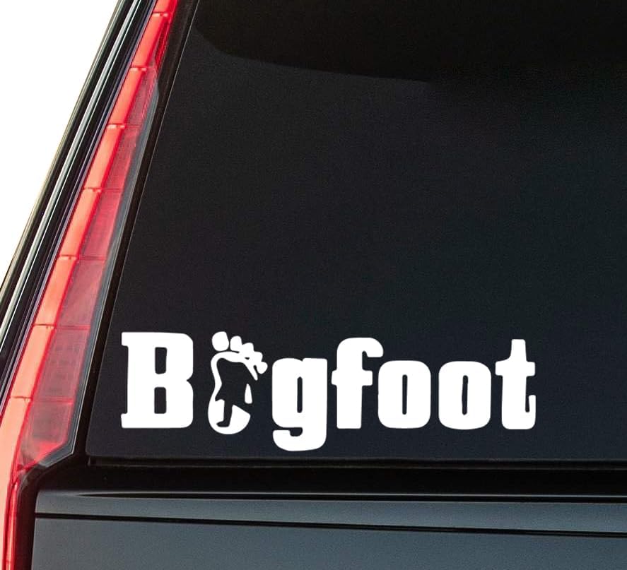 Bigfoot Window Vinyl Decal Sticker 6" (White), Waterproof Vinyl Decals for Many Purpose Like Cars, Trucks, Laptops, Phones, Windows and More