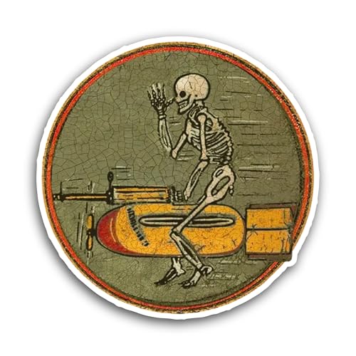 2 (Pieces) 3" and 5" Mechanical Skeleton Sticker, Waterproof Vinyl Decals for Many Purpose Like Cars
